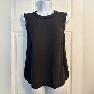 J.Crew pleated neck and arms tank. Black size 2.